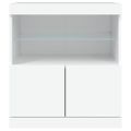 vidaXL Komoda s LED svetlami biela 60x37x67 cm