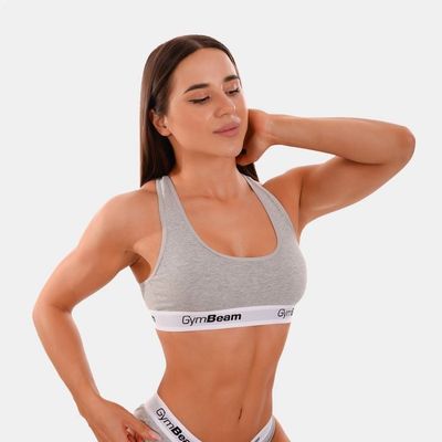 Podprsenka Bralette Grey - GymBeam, veľkosť XL, veľkosť oblečenia XL, 95 % cotton, 5 % elastane