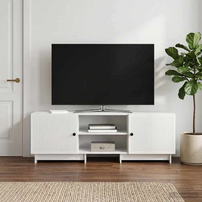 vidaXL TV skrinka 150 x 31 x 50 cm Biela s vysokým leskom