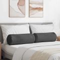 vidaXL Podložkové vankúše 2 pcs Tmavo šedá Ø 25 x 70 cm