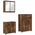vidaXL Sada kúpeľňového nábytku 3 ks Dymová dub 72,5 x 36,5 x 100 cm