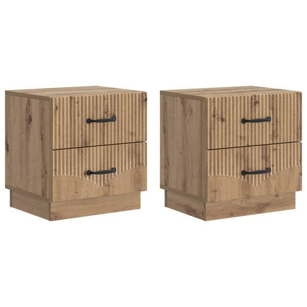 vidaXL Nočný stolík so zásuvkou 2 pcs Dub artisan 43 x 34,5 x 44,5 cm