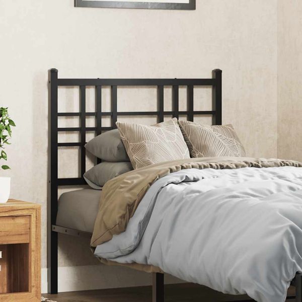 vidaXL Kovové náhradné čelo postele čierne 80 cm