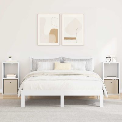 vidaXL Nočný stolík 2 pcs Biela 35 x 32 x 68,5 cm Kompozitné drevo