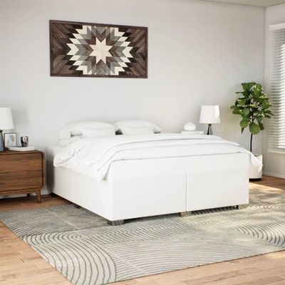vidaXL Posteľný rám biely 200x200 cm umelá koža