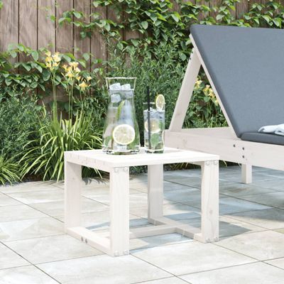 vidaXL Záhradný stolík biely 40x38x28,5 cm borovicový masív