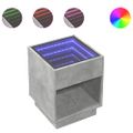 vidaXL Konferenčný stolík s nekonečnými LED betónovosivý 40x40x50 cm