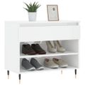 vidaXL Botník lesklý biely 70x36x60 cm spracované drevo