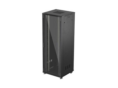 19'' Voľne stojaca racková skriňa 47U 800x800 čierne sklenené dvere LANBERG (ploché balenie)