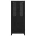 vidaXL Highboard Čierny dub 69,5 x 34 x 180 cm Kompozitné drevo