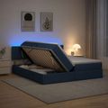 vidaXL LED úložná posteľ s matracom Modrá 200 x 200 cm Látka