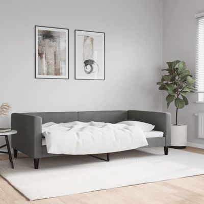 vidaXL Denná posteľ tmavosivá 100x190 cm látka