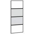 vidaXL Posuvné dvere s kovaním čierne 90x205 cm tvrdené sklo