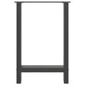 vidaXL Nohy k jedálenskému stolu, antracitové, 2 ks, 60 x (72-73) cm, oceľové
