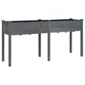 vidaXL Kvetináč s vložkou sivý 161x45x76 cm jedľový masív