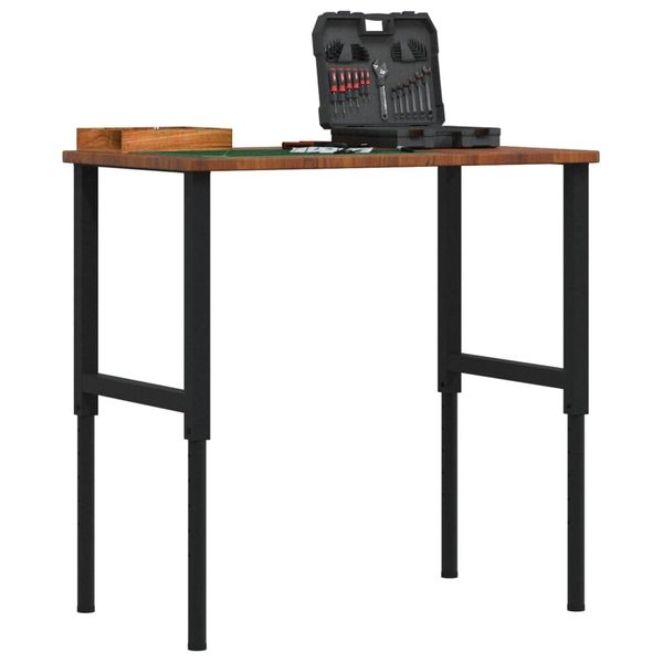 vidaXL Pracovný stôl tmavohnedý 100x60x(71,5-98)cm dub. masív obdĺžnik