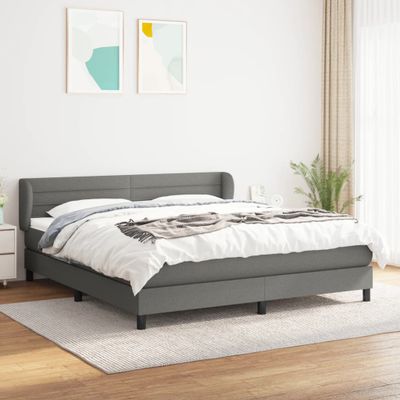 vidaXL Boxspring posteľ s matracom tmavosivá 160x200 cm látka