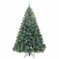 vidaXL Umelý vianočný stromček s 300 LED-i Zelená 240 cm PE a PVC