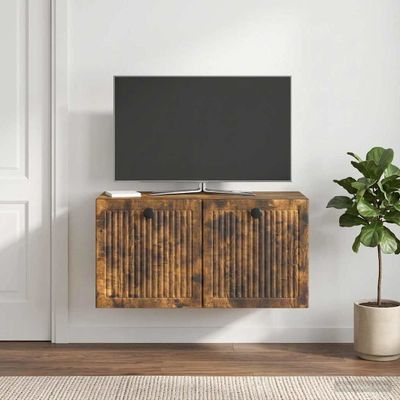 vidaXL Nástenná TV skrinka Nástenný Dymový dub 59,5 x 31 x 30 cm