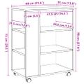 vidaXL Skrinka na kolieskach staré drevo 60x35x75 cm kompozitné drevo