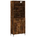 vidaXL Vysoká skrinka dymový dub 69,5x34x180 cm spracované drevo