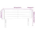vidaXL Čelo postele s LED ružové 147x16x78/88 cm zamat
