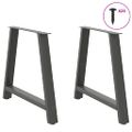 vidaXL Nohy k jedálenskému stolu v tvare A, 2 ks, antracitové, 100 x (72-73) cm, oceľ
