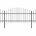 vidaXL Záhradný plot s vrchnou časťou z ocele 1005x125 cm čierny