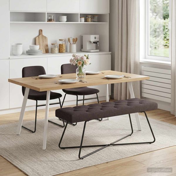 vidaXL Lavica s gombíkovým prešívaním Tmavohnedá 110 x 40 x 46 cm