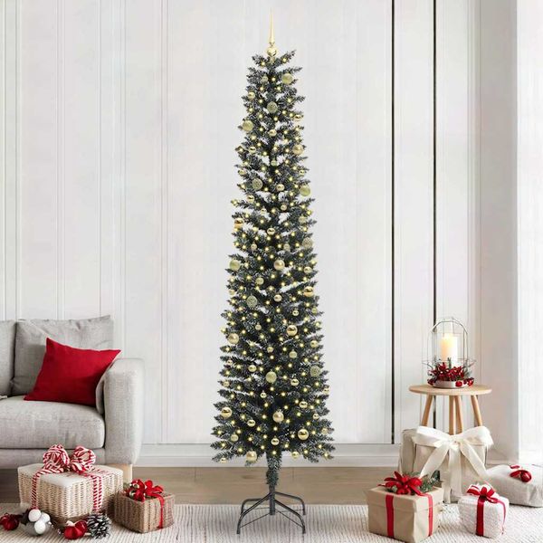 vidaXL Umelý vianočný stromček Zelená 240 cm PVC, plast a oceľ