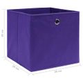 vidaXL Úložné boxy 10 ks, netkaná textília 28x28x28 cm, fialové
