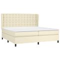vidaXL Boxspring posteľ s matracom krémová 200x200 cm umelá koža