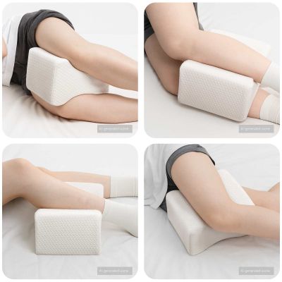 vidaXL Knee Pillow Biely Pamäťová pena a polyester 26 x 21,5 x 15 cm