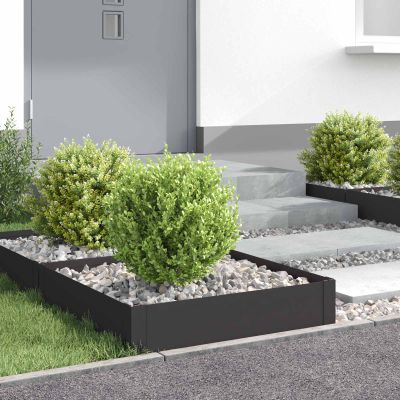 vidaXL Obrubník trávnika 4 ks 60 x 60 x 20 cm Oceľ Čierna