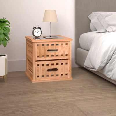 vidaXL Nočné stolíky 34x34x34 cm orechový masív