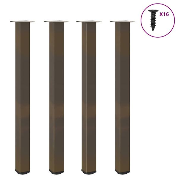 vidaXL Nohy barového stola 4 ks, prírodná oceľ, 110 – 112 cm, oceľ