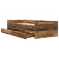 vidaXL Rám postele Staré drevo 100 x 200 cm Masívne borovicové drevo