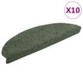 vidaXL Schodové rohože, samolepiace, 10 ks, 65x21x4 cm, zelené, polkruhové, veľké