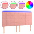 vidaXL Čelo postele s LED ružové 160x5x118/128 cm zamat