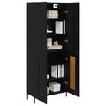 vidaXL Highboard Čierny dub 69,5 x 34 x 180 cm Kompozitné drevo