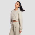 Dámska mikina Cropped Aura Grey - GymBeam, veľkosť XS