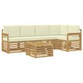 vidaXL Záhradná súprava gaučov 6 ks Biela a krémová Polyester