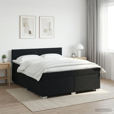 vidaXL Posteľ boxspring s matracom Čierna 140 x 200 cm Látka