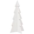 vidaXL Drevený vianočný stromček biely 59,5 cm masívna borovica