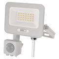 LED reflektor GLARO EMOS ZS2324W s pohybovým čidlom, 20 W, biely, IP54, 2000 lm, neutrálny biely