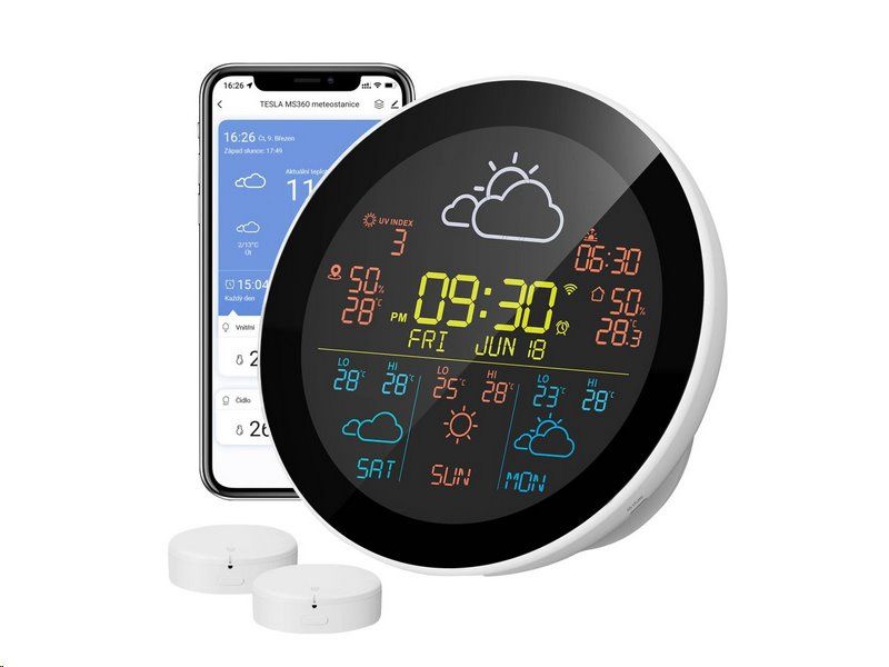 Meteostanice TESLA Device MS360se - chytrá WiFi s externím senzorem