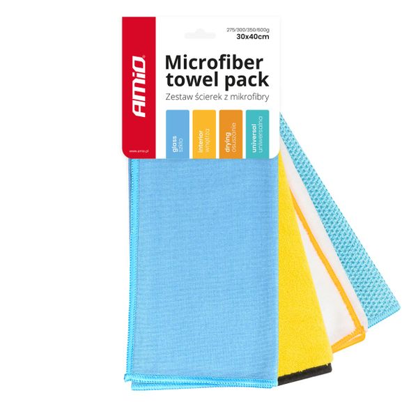 Sada utierok z mikrovlákna 30x40cm 275/300/350/600g AMIO-03751