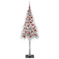 vidaXL Vianočný stromček s 150 LED-i Biela 150 cm PE a oceľ