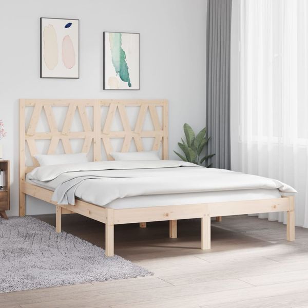 vidaXL Posteľný rám borovicový masív 140x190 cm