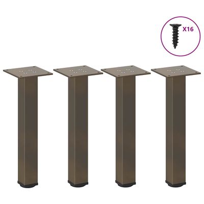 vidaXL Nohy konferenčného stolíka 4 ks, prírodná oceľ, 30-32 cm, oceľ